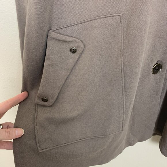 Focus Casual Life Womens L Jacket Cardigan Button Boho Taupe Lagenlook Relaxed - Picture 6 of 12